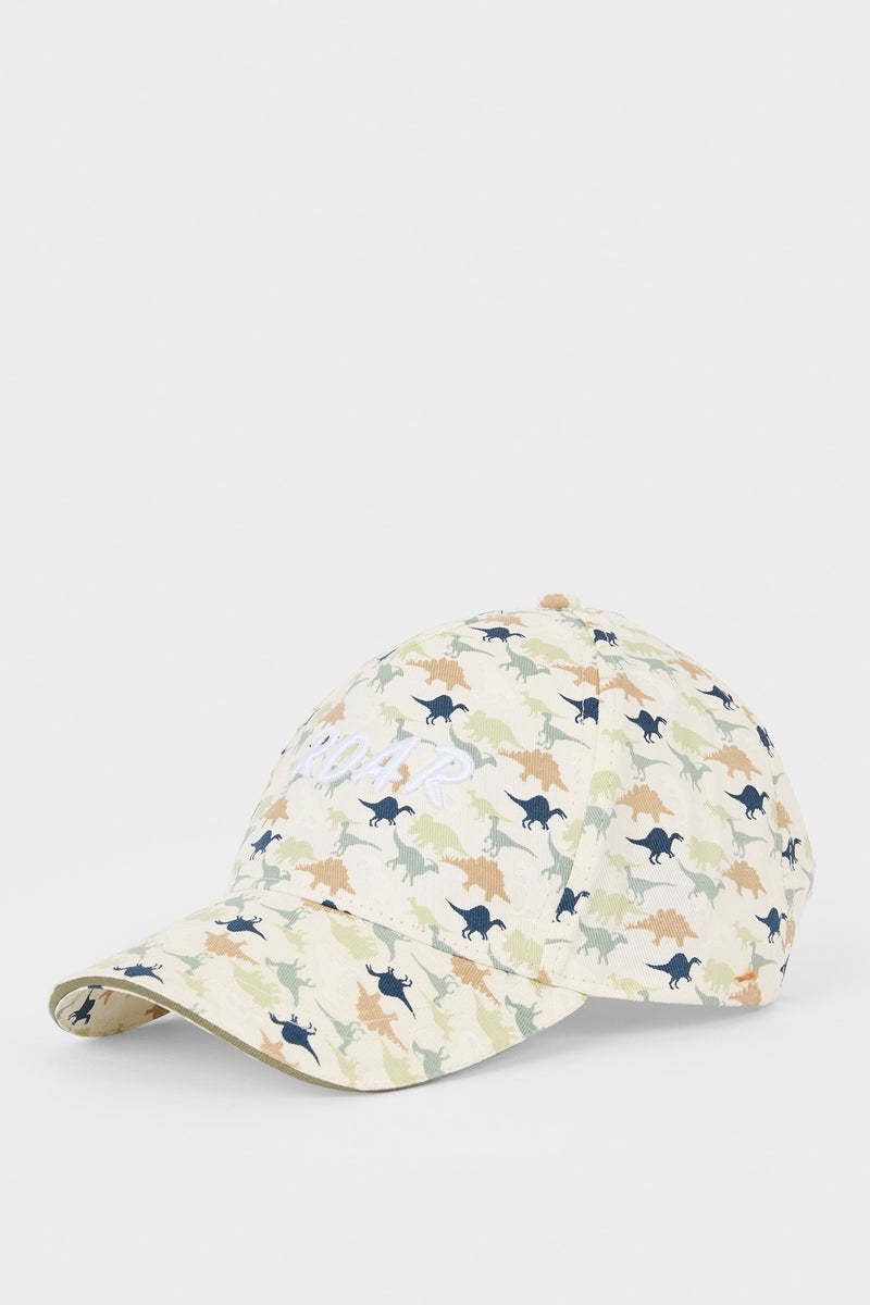 DeFacto Beige Boy Boy Dinosaur Patterned Cotton Cap Casual - Image 1